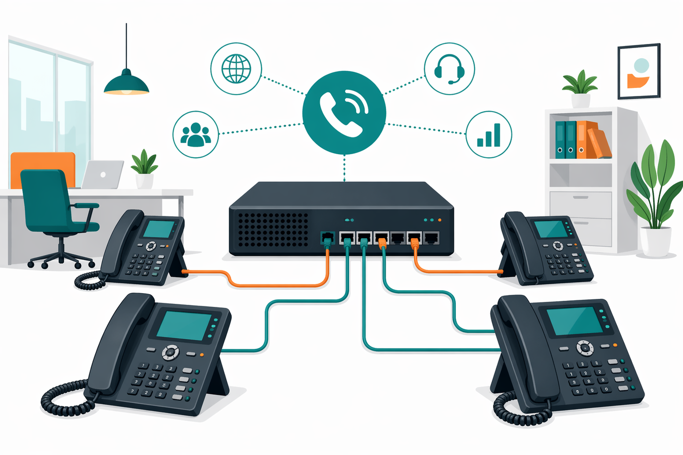 Asterisk IP phone system deployed in an office